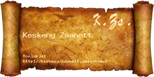 Keskeny Zsanett névjegykártya